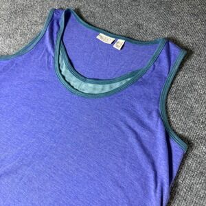 LOGO by Lori Goldstein Purple Sleeveless Tank Dress with Pocket Size Medium